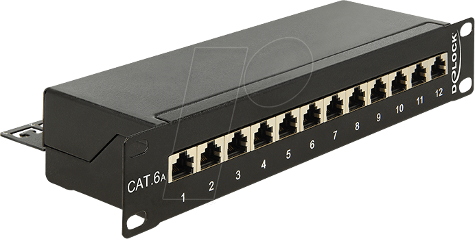 DELOCK 43310 - Patchpanel, 10”, 12-Port, Cat.6a, 1 HE