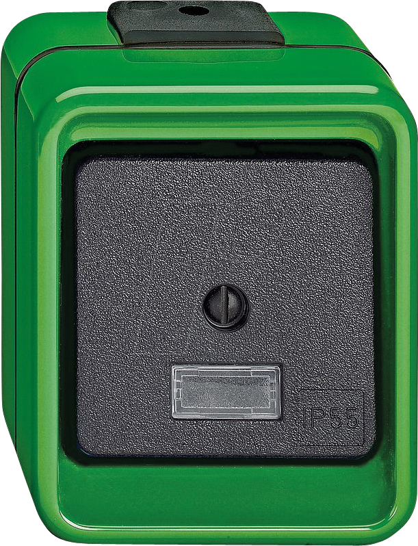 MERTEN 370677 - Wippschalter, Wechsel, grün, AGRAR