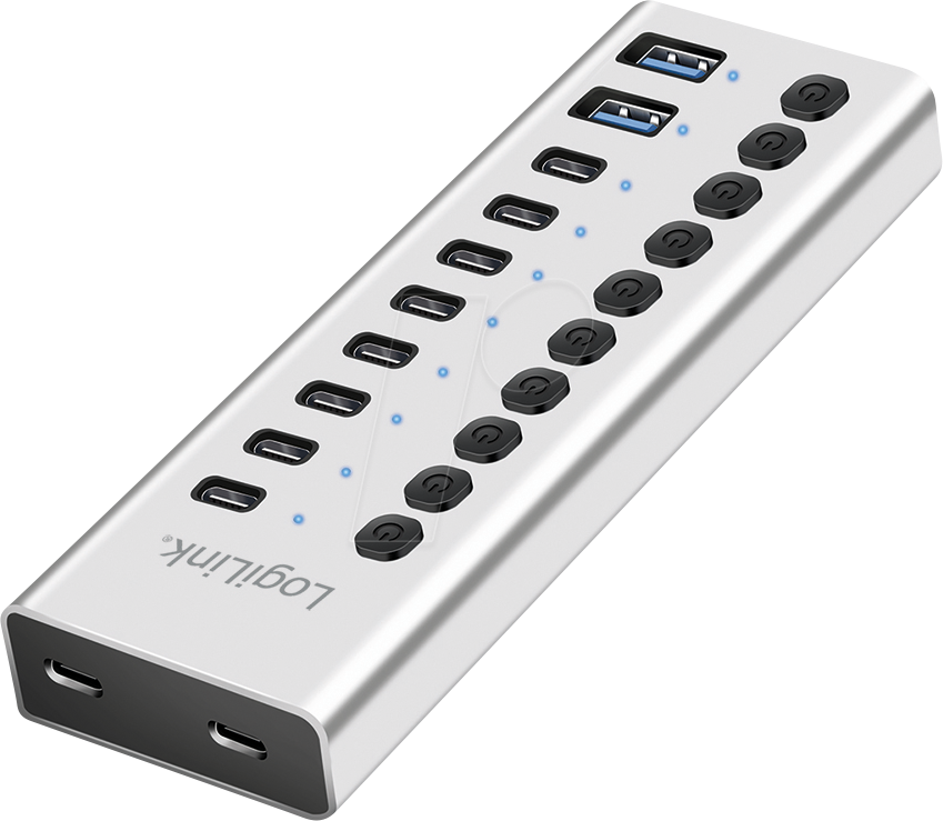 LOGILINK UA0448 - USB 3.2 Gen 1-Hub, 10 Port, USB-A/C