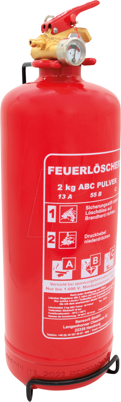 SENSORIT 2KGP - Feuerlöscher, Pulver, 2 kg