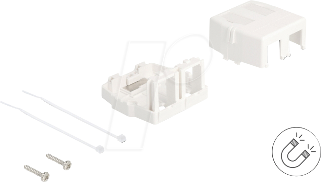 DELOCK 85843 - Keystone Leergehäuse, 2 Port, weiß