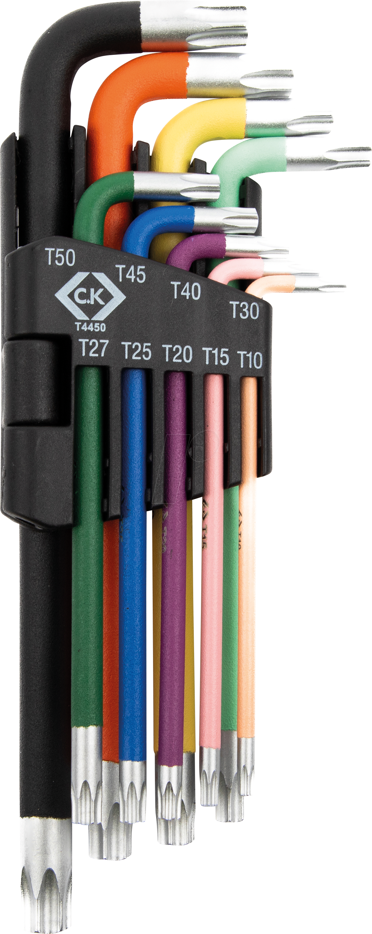 CK T4450 - Torx-Schlüsselsatz mit Bohrung, farbig, 9-teilig