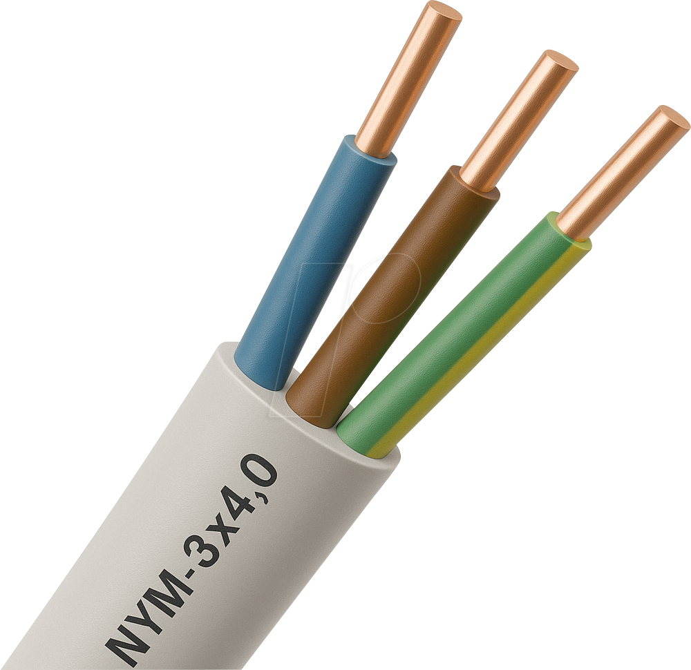 NYM J3X4,0 50M - Mantelleitung NYM-J - 3 x 4,0 mm², 50 m