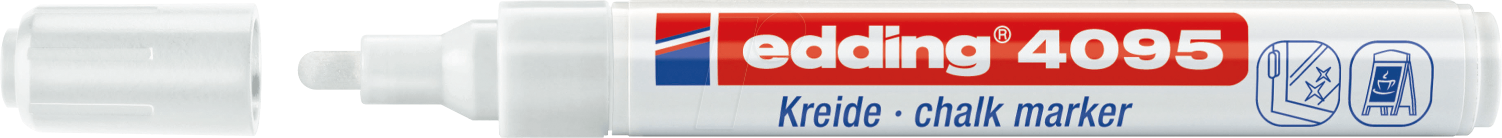 EDDING 4095WS - Kreidemarker, 2 mm - 3 mm, weiß