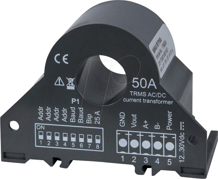Thumbnail - CABA 179938 - Stromwandler / Messumformer, 50 A AC/DC, Modbus