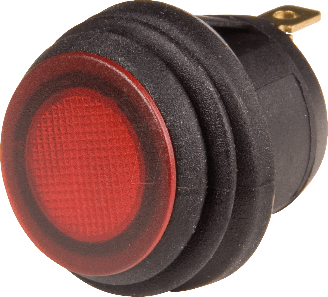 WS R13-112 N-RT - Wippenschalter rund IP65, 1x Ein - Aus, sw/rt