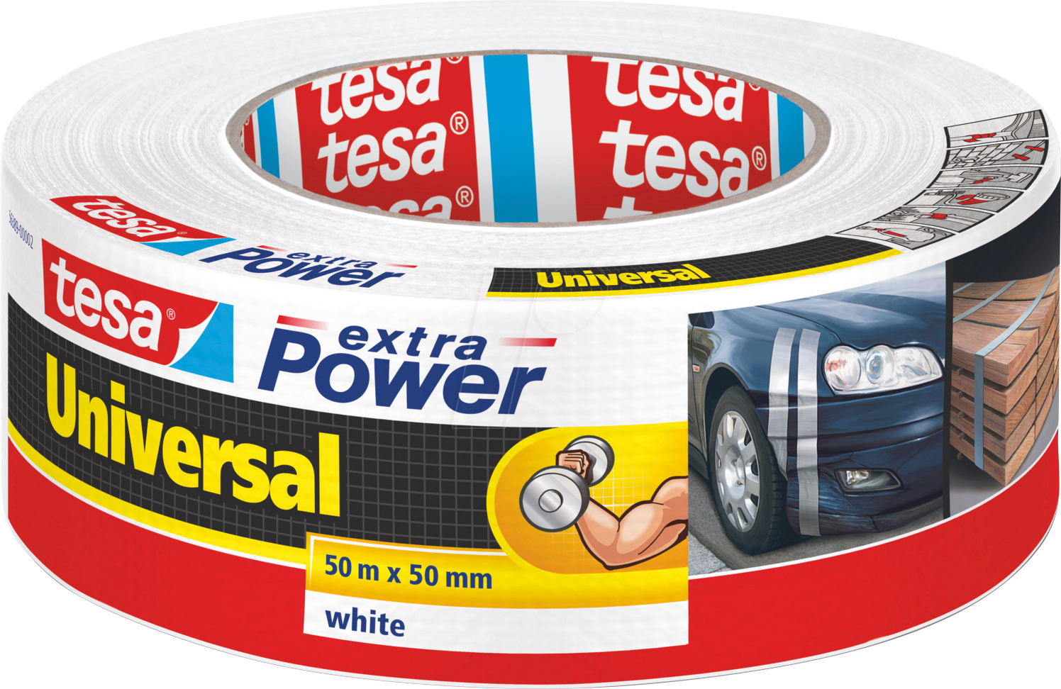 TESA 56389 WS - Folienband tesa extra Power® Universal, 50 m x 50 mm, weiß