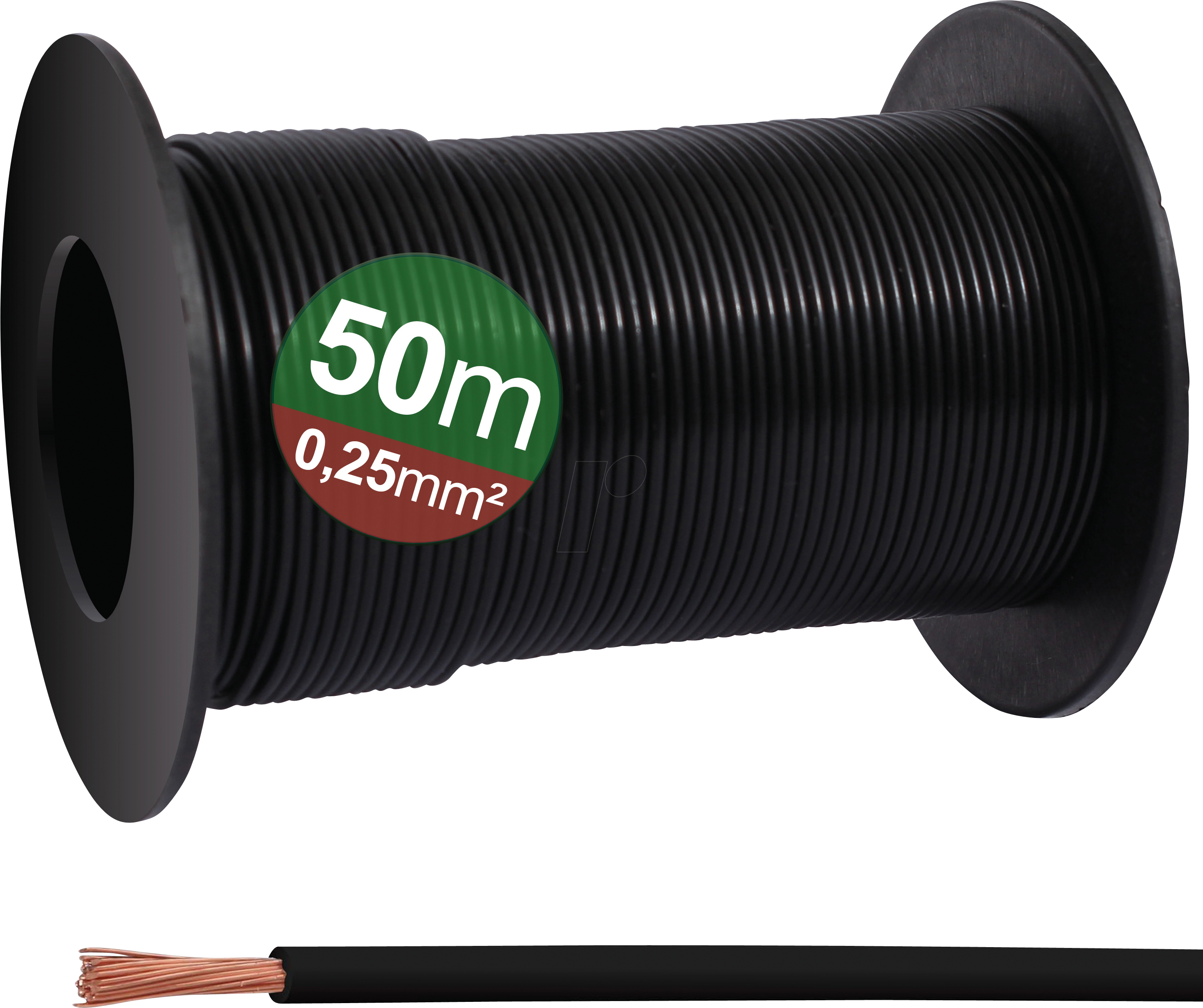 QUAD 23CW023 - Schaltlitze, 0,25 mm², schwarz, 50m Spule