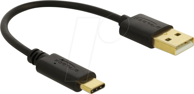 DELOCK 80954 - Ladekabel, USB A -> C, 15 cm
