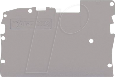WAGO 2022-1291 - Abschluss- und Zwischenplatte, 1 mm dick, grau