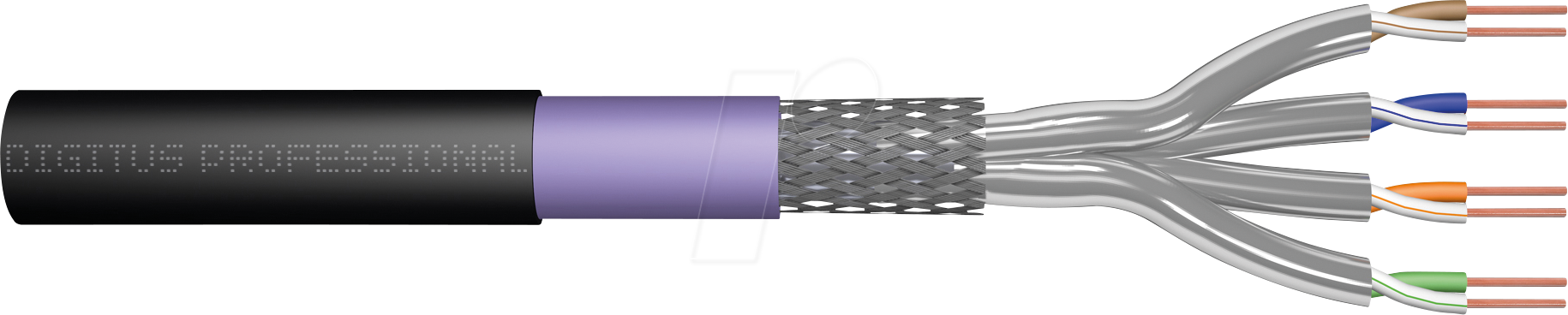 DIGI DK1741VH5OD - Cat.7 S/FTP Erdverlegekabel, 500 m, Simplex, PE