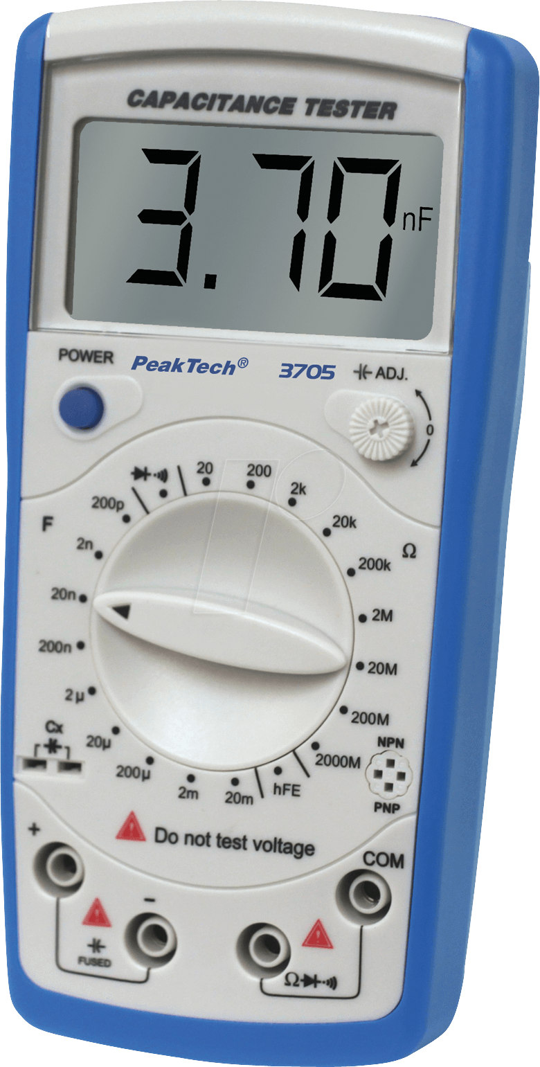 PEAKTECH 3705 - Kapazitätsmessgerät, digital, 1999 Counts