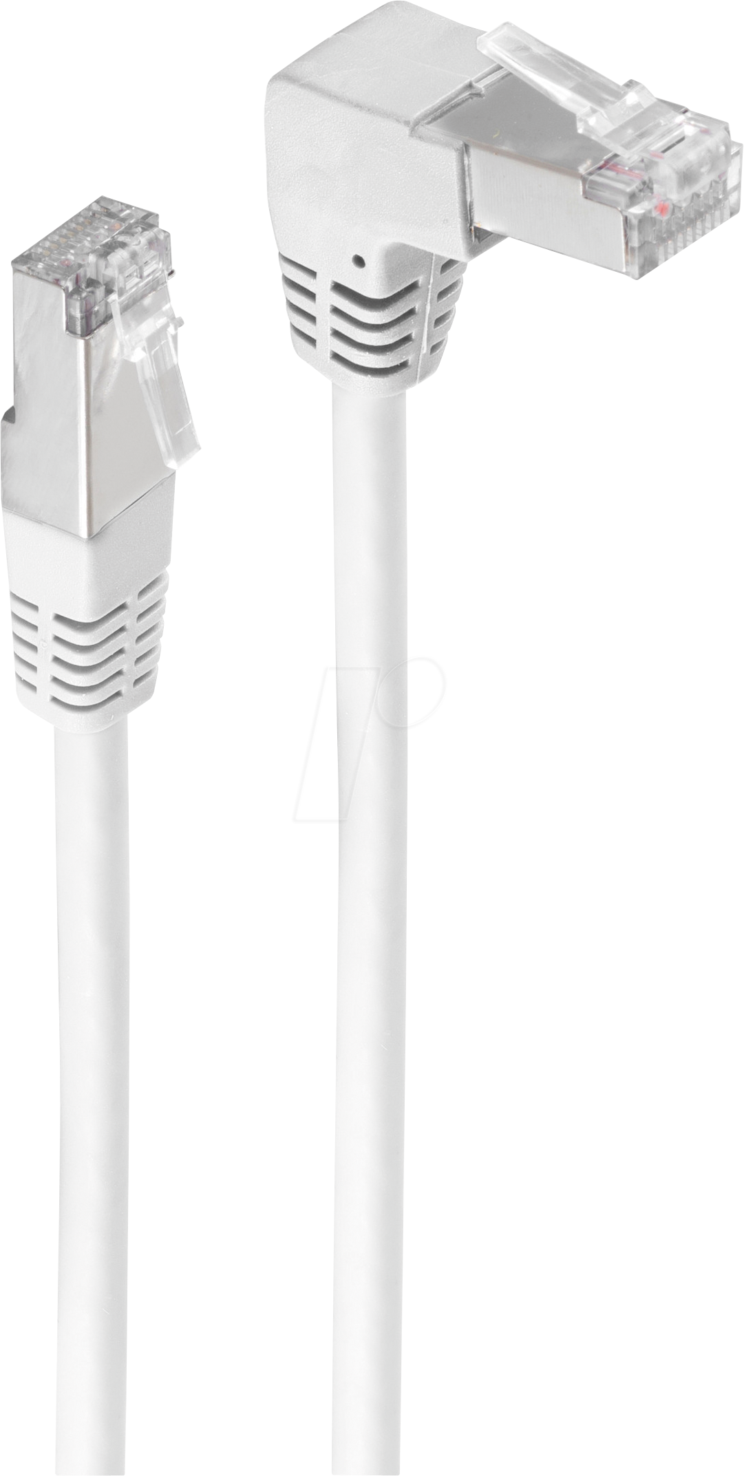 SHVP 08-64026 - Patchkabel, gewinkelt-gerade, weiß, 1 m