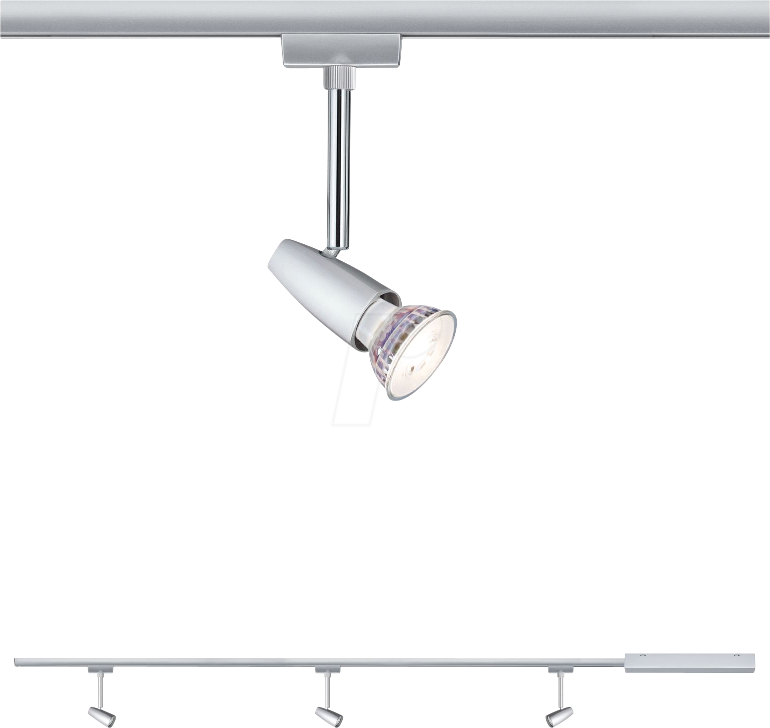 PLM 95459 - URail Schienenspot Barelli Basisset, GU10, max. 3x10 W, chrom/ch