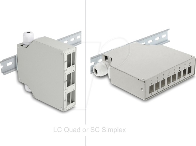DELOCK 86095 - LWL Patchfeld, 6-Port, SC Duplex, LC Quad, grau