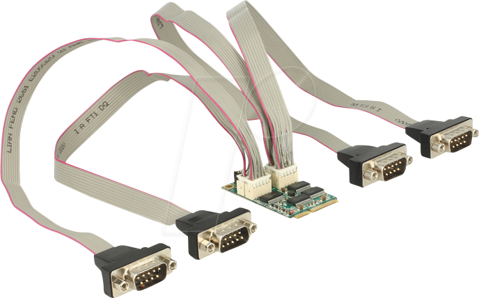DELOCK 95244 - Mini PCIe Karte > 4x Seriell RS-232 + Spannungsversorgung