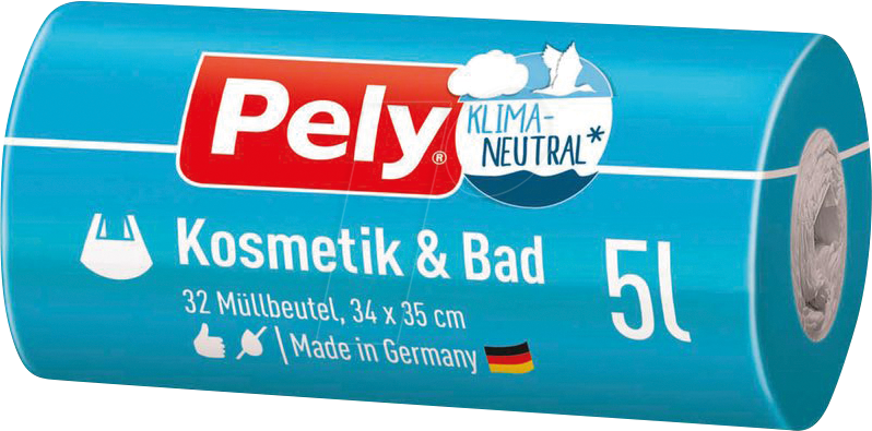 PELY 30104 - PELY Müllbeutel, Kosmetik & Bad 32 Stk, 5 Liter