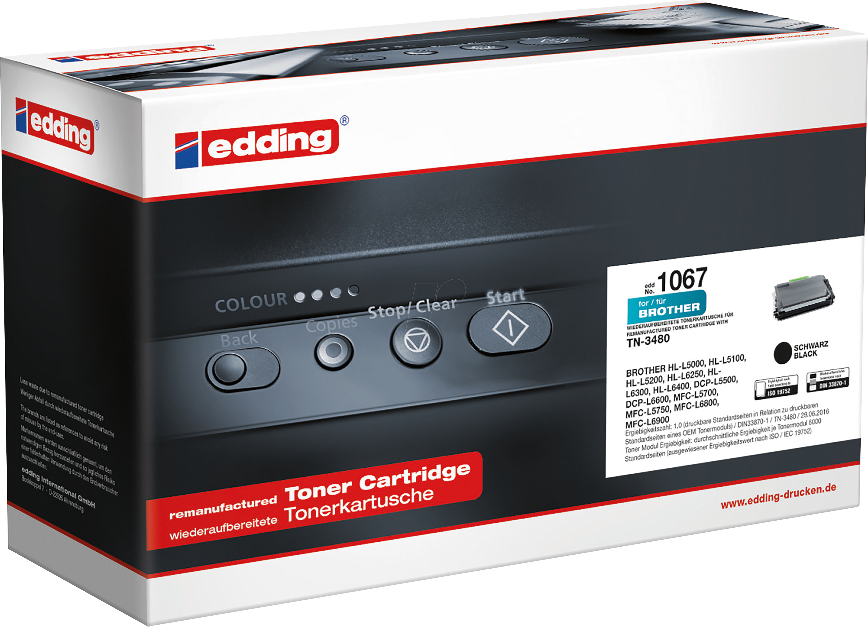 EDDING EDD-1067 - Toner, Brother, schwarz, TN-3480- rebuilt