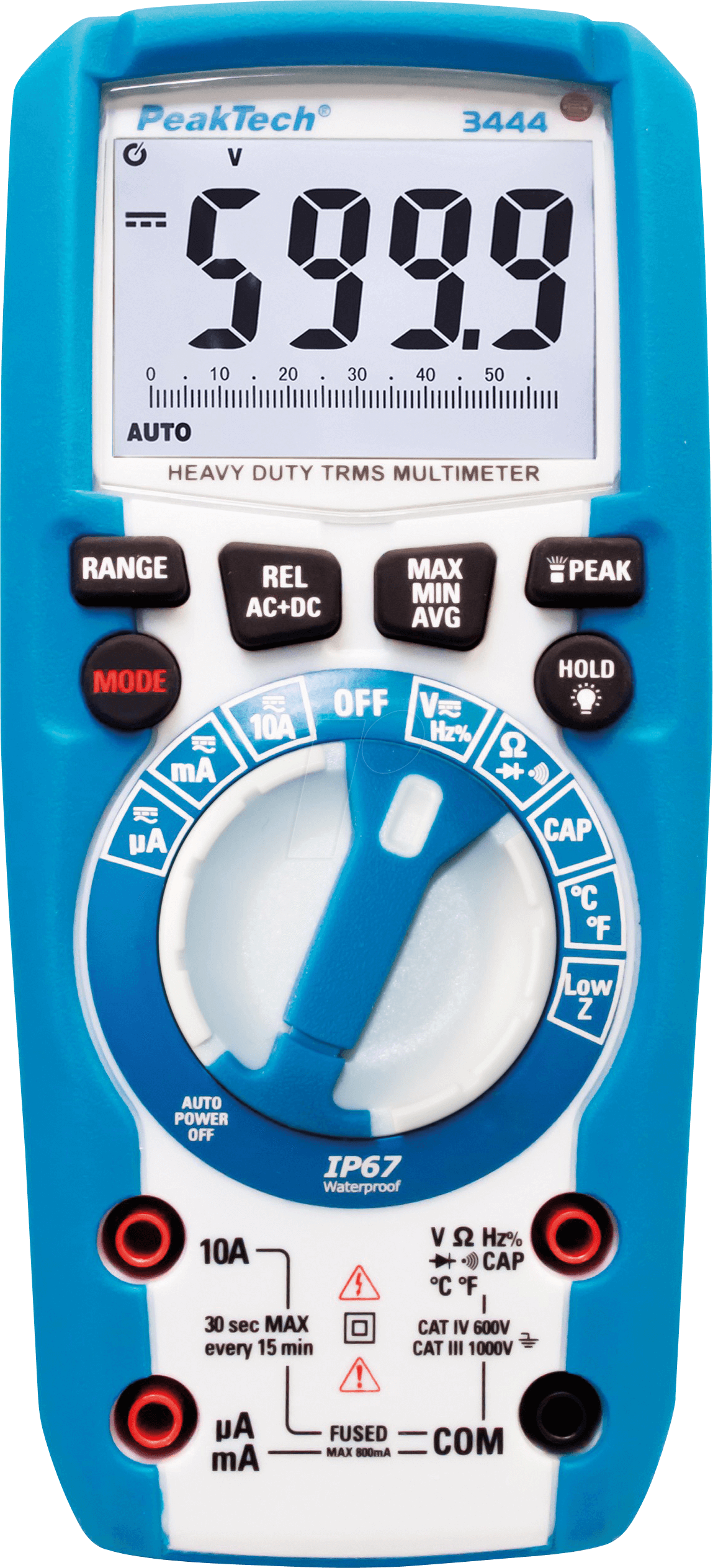 PEAKTECH 3444 - Multimeter, digital, 6000 Counts, TRMS, IP67