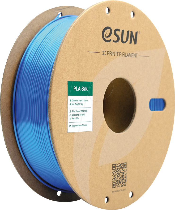 ESUN 72204195 - Filament, PLA-Silk, 1,75 mm, blau, 1 kg