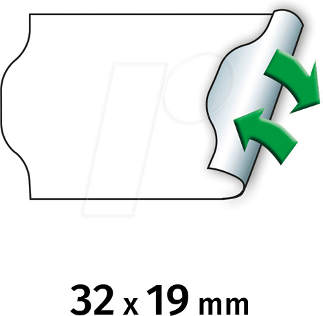 METO 30007368 - Preis-Etiketten, 32x19 mm, ablösbar, weiß, 5000 Stück