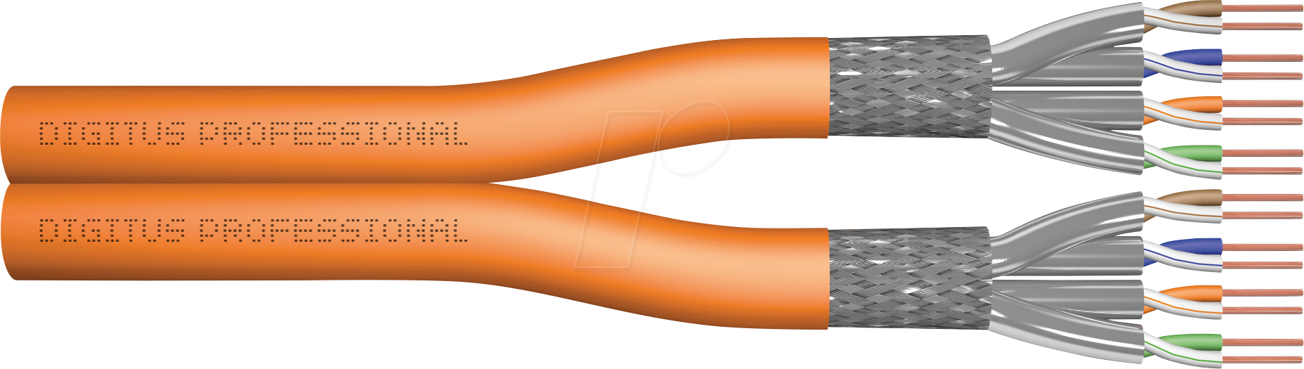 DIGITUS 1743VHD1 - Verlegekabel Cat.7 Duplex, S/FTP, 1200 MHz, orange, 100 m