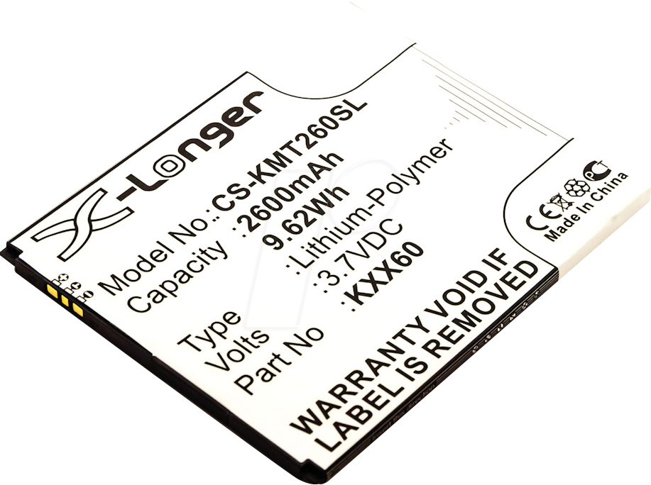 AKKU 10323 - Smartphone-Akku für Kazam-Geräte, Li-Po, 2600 mAh