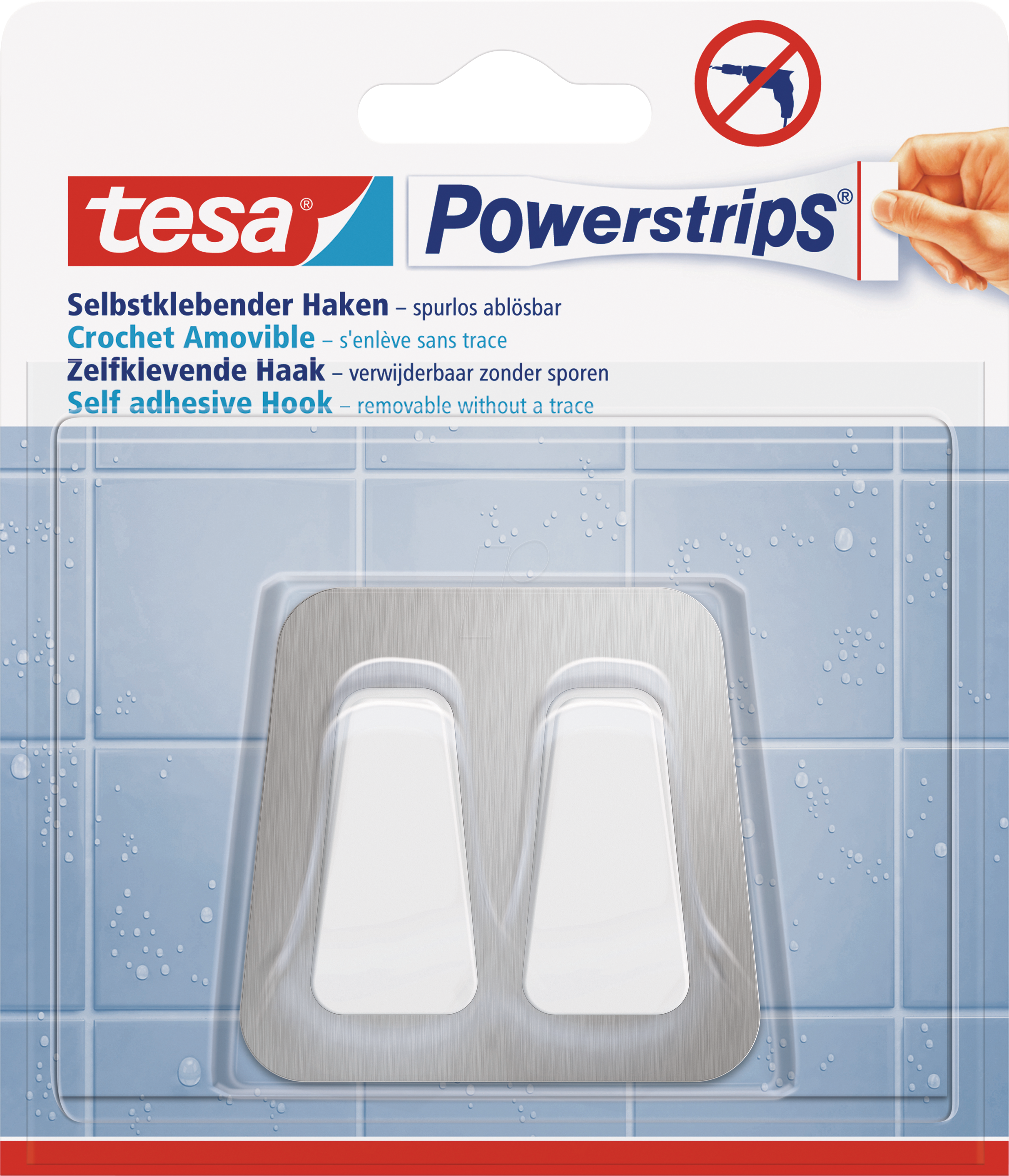 TESA 59785 - tesa® Powerstrips® Doppelhaken, Metall-Kunststoff