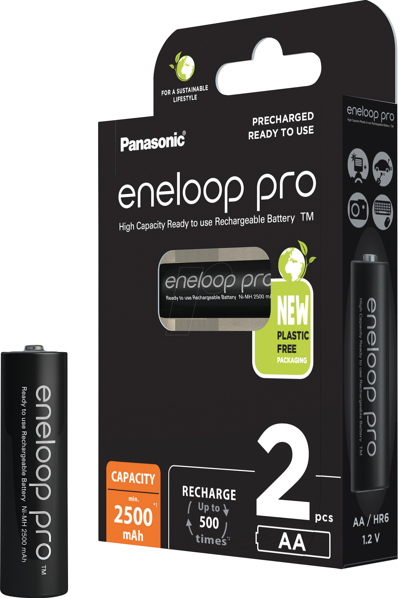 ENELOOP P 2XAAB - eneloop pro, NiMh Akku, AA (Mignon), 2500 mAh, 2er-Pack