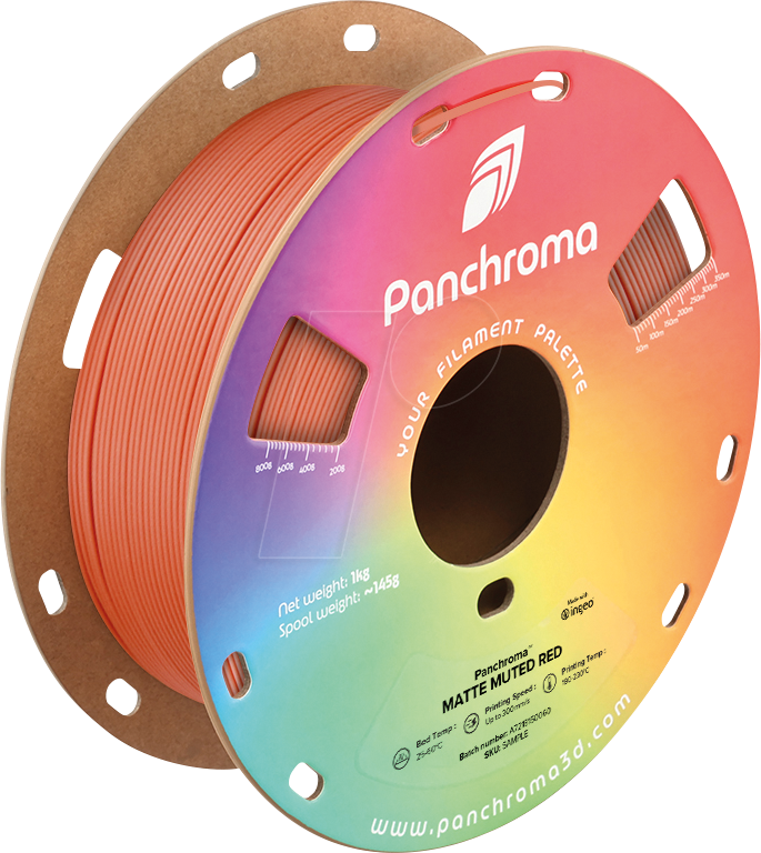 POLYMAKER CA4027 - Filament, Panchroma PLA, Matte Muted Red, 1,75 mm, 1 kg