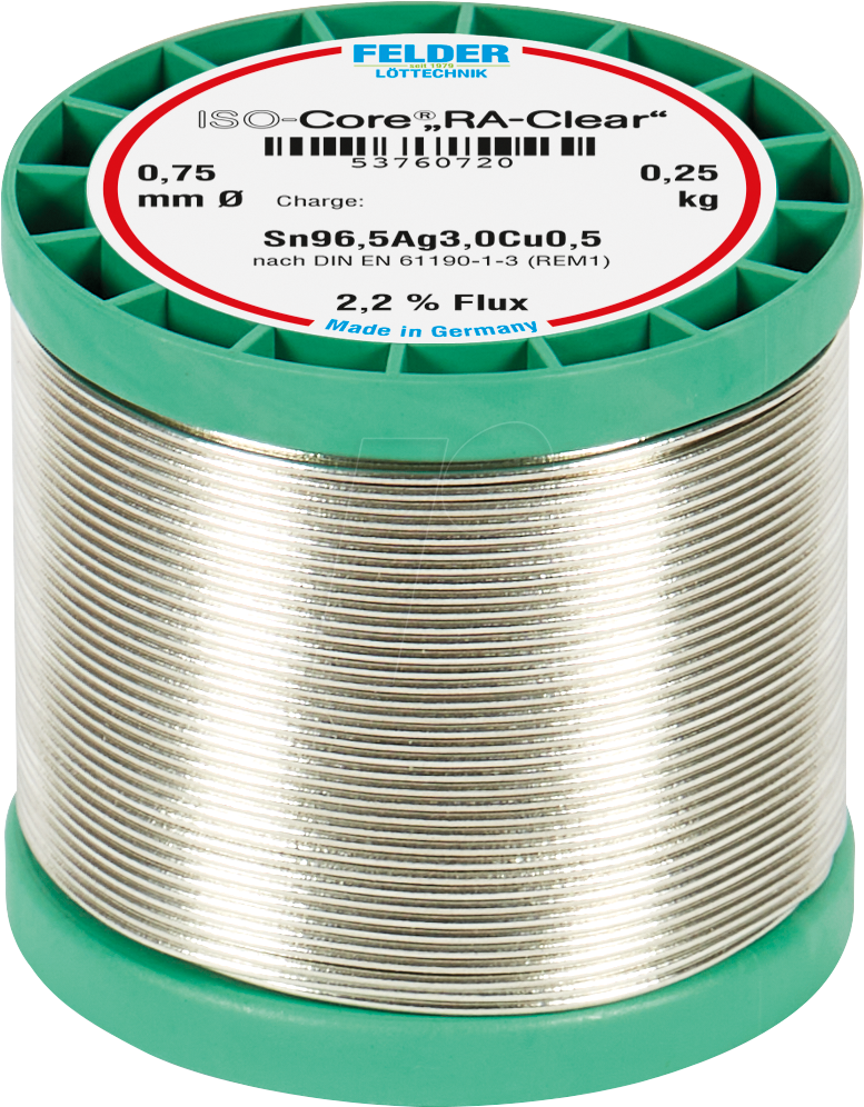 LZ F6 BF 0,7 250 - Lötzinn bleifrei mit Silber- und Kupferanteil,Ø 0,75 mm, 250 g