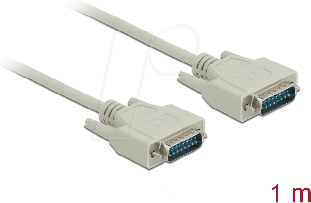 DELOCK 85975 - D-Sub Kabel 15 PinStecker > Stecker beige/grau 1,0 m