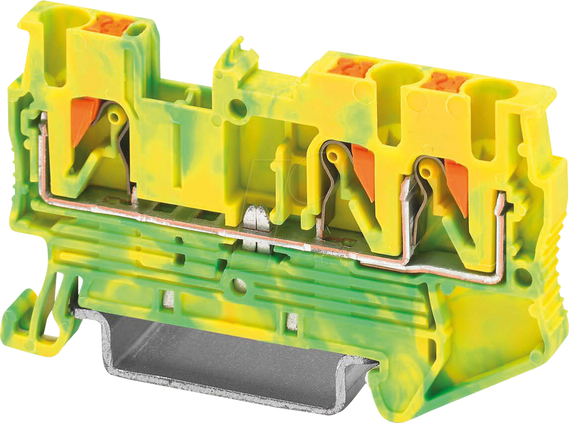 PT 2,5 TWIN PE - Schutzleiter-Reihenklemme, PT 2,5-Twin grün-geln