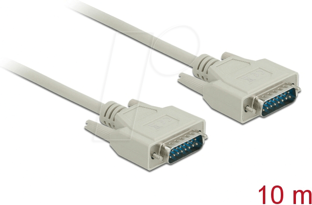 DELOCK 85979 - D-Sub Kabel 15 PinStecker > Stecker beige/grau 10,0 m