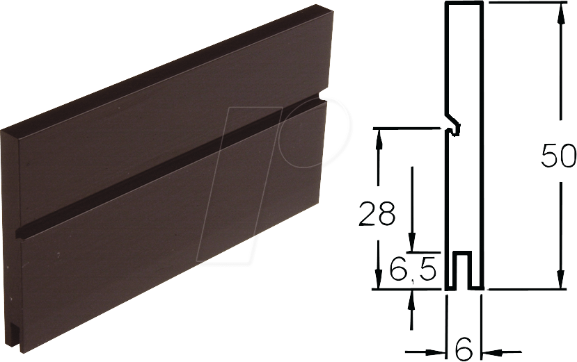 V PR101/94-M3 - Spezialkühlkörper, 94x6x50mm, 7K/W, M3