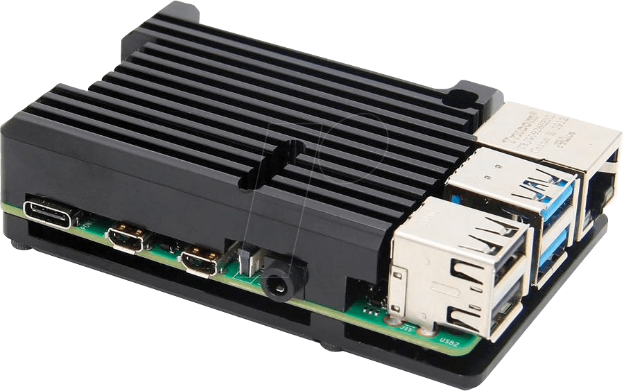 RPI CASE ALU07 - Gehäuse für Raspberry Pi 4, Alu, schwarz