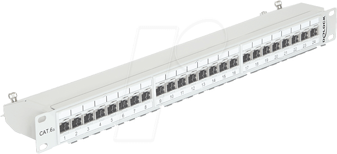 DELOCK 43319 - Patchpanel, 19”, 24-Port, Cat.6a, 1 HE