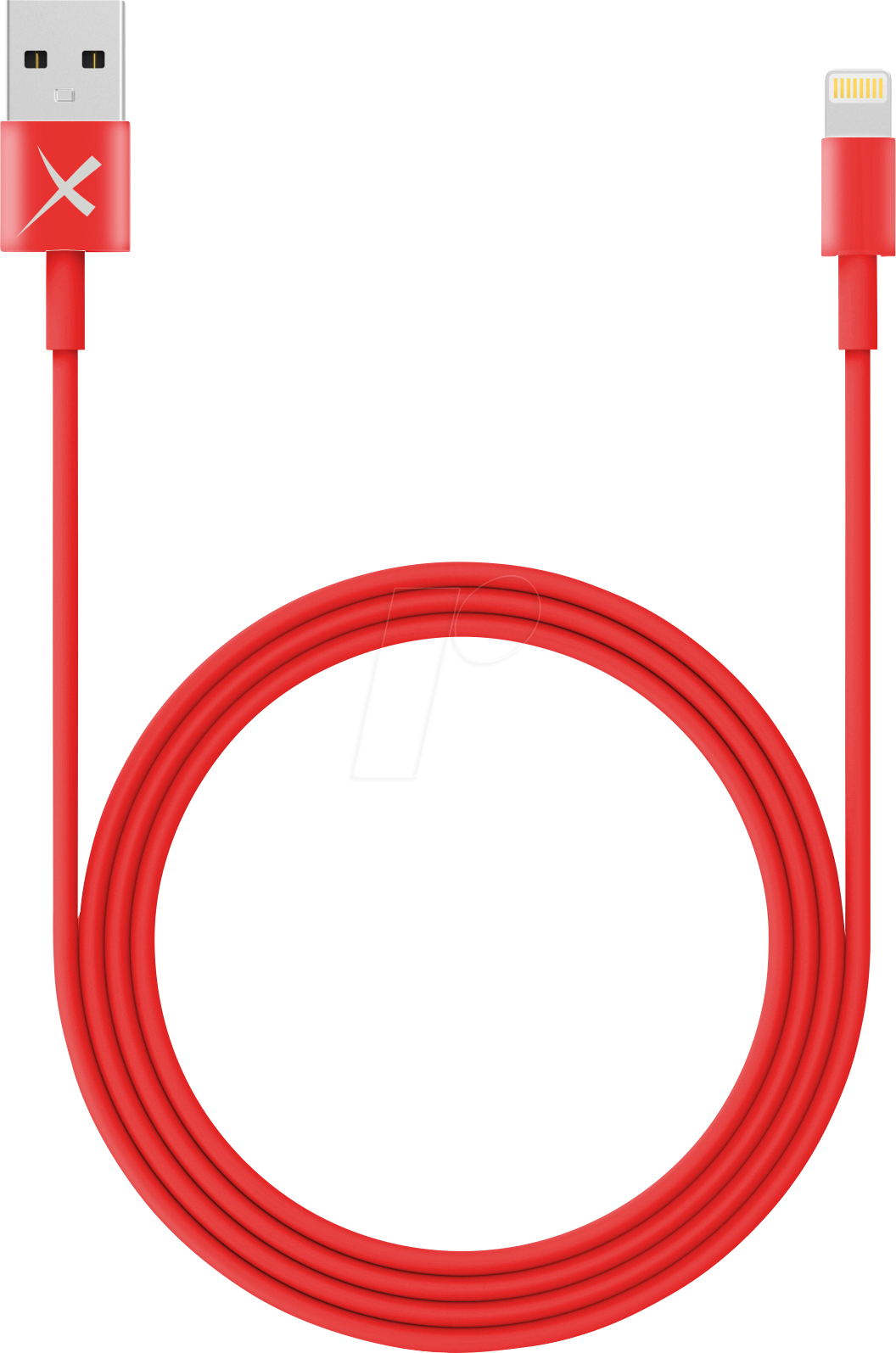 XLAYER 214089 - Sync- & Ladekabel, USB-A -> Lightning, 1,0 m, rot