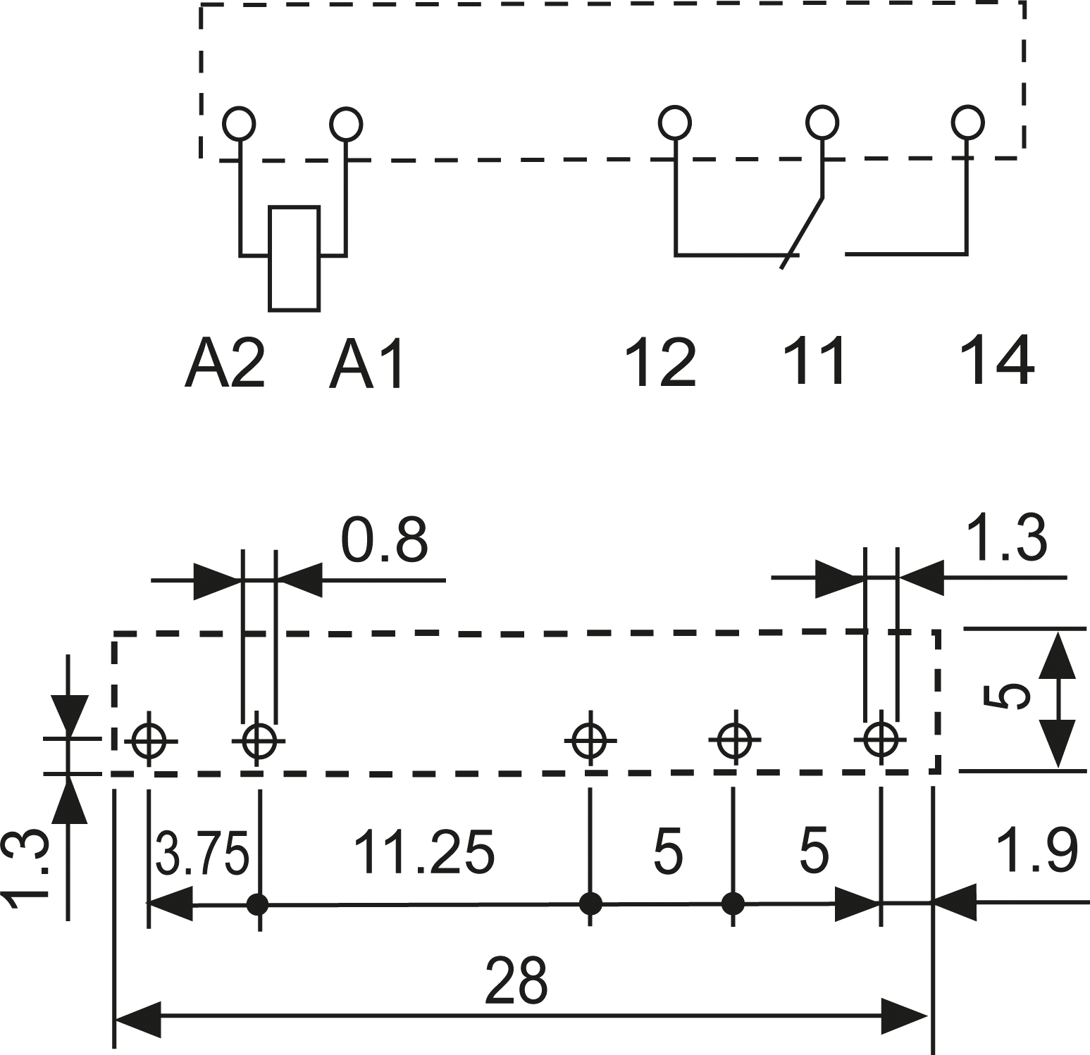 FIN 34.51 12V - Relais, Single-In-Line, 1x UM, 250V/6A, 12V