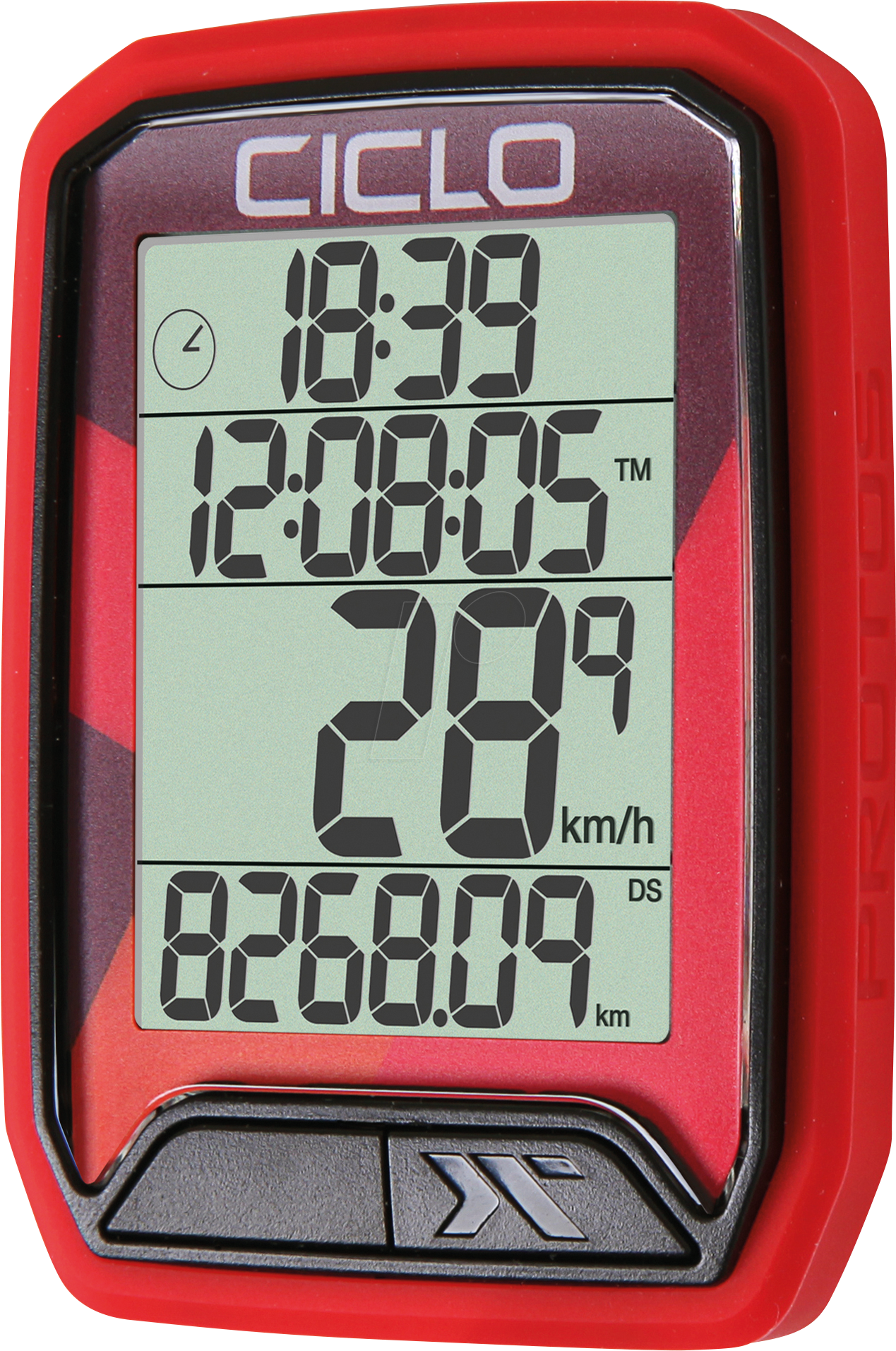 BIKE PROTOS213RD - Fahrrad-Computer mit 13 Funktionen, Funk, rot