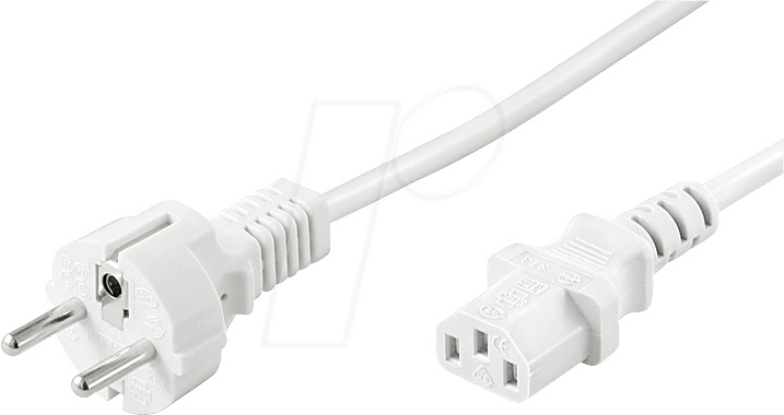 Thumbnail - NKSK 200 WS GG - Netzkabel, Schutzkontaktstecker, 2 m, ws, C13