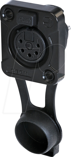REAN RRX5F-Z0011 - XLR Einbaubuchse 5-polig, IP65, schwarz verchromtes Gehäuse