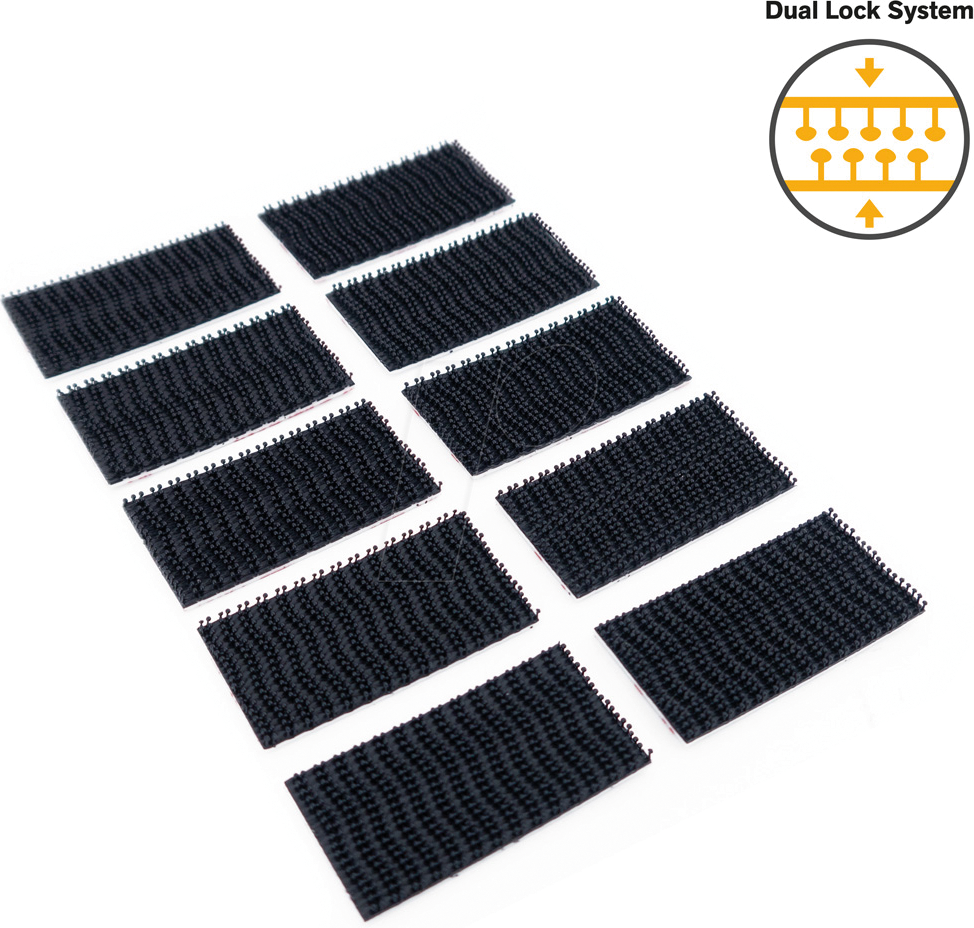 BERN KLETT5025 - Dual Lock Druckverschluss, Klett, selbstklebend, 10er-Pack