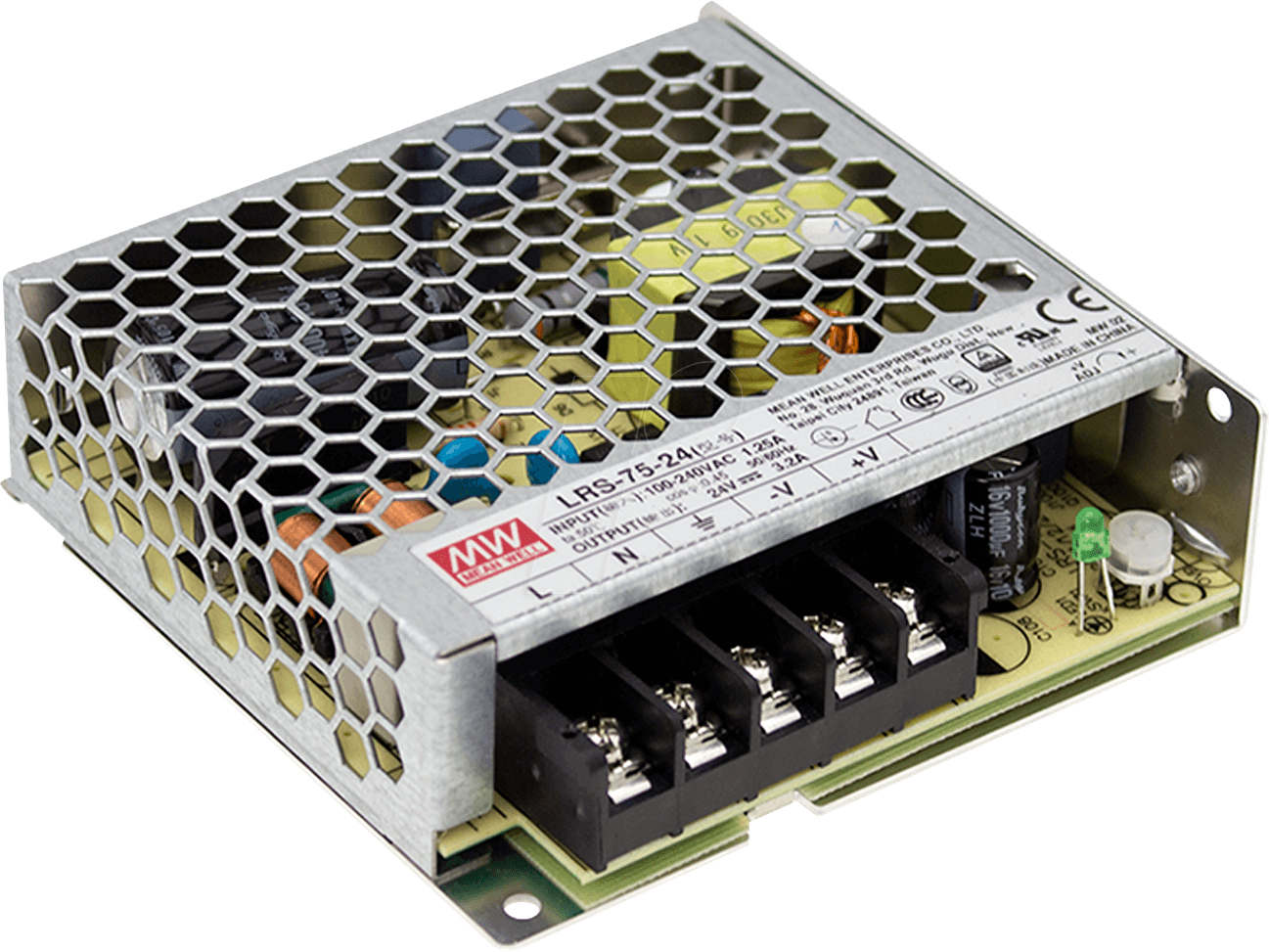 MW LRS-75-15 - Schaltnetzteil, geschlossen, 75 W, 15 V, 5 A