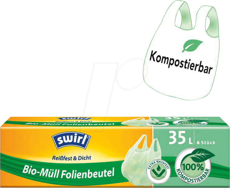 SWIRL 317110 - Swirl Biomüllbeutel, 6 Stk, 35 Liter