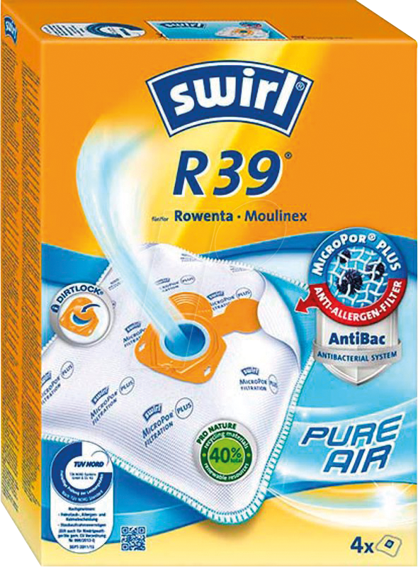 SWIRL 287162 - Staubsaugerbeutel 4 swirl® MicroPor® Plus R 39