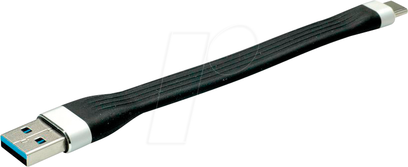 ROLINE 11029014 - Sync- & Ladekabel, USB-A -> USB-C™, Silikon, 11 cm