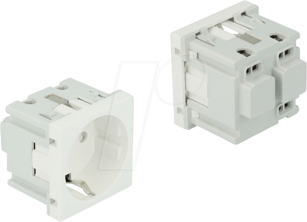 DELOCK 81320 - Easy 45 Schutzkontakt-Steckdose 45 x 45 mm, 10 Stück