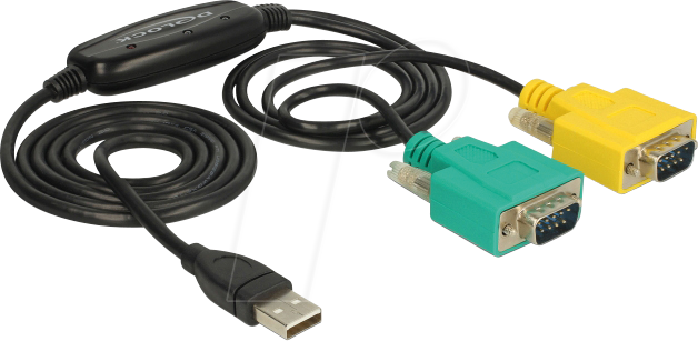 DELOCK 63466 - USB 2.0 Konverter, A Stecker auf 2x RS-232, 1,5 m