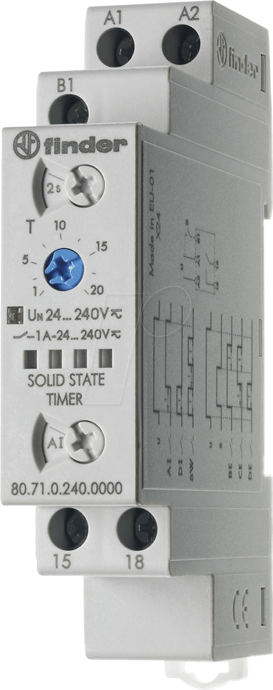 FIN 80.71 - Zeitrelais 1xUM/16A, Multifunktion SSR